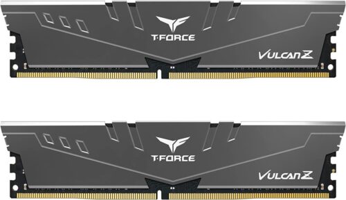 Team Group T-Force Vulcan Z 64GB Kit (32GBx2) DDR4 3600MHz Desktop Memory – Grey